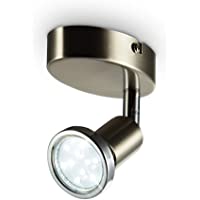 B.K.Licht Lámpara de techo orientable incl. 1 bombilla LED GU10 de 3 W I Color de la luz blanco cálido 3000K I Metal I…